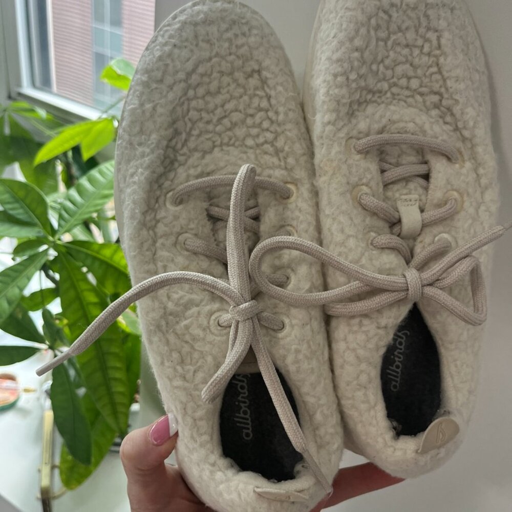 Allbirds Cream Teddy Sherpa Wool Runner Sneakers Size 9 - Picture 3 of 6